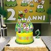 Keroppi Birthday Party Decorations, 83pcs Keroppi Frog Party Supplies with Happy Birthday banner, Cupcake Toppers, Balloons and Stickers for Big-Eyed Frog Theme Kids Birthday Shower Party