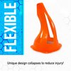 Franklin Sports Plastic Soccer Cones - Mini Sports Cones for Drills + Practice - Flexible Orange Goal Cones for Training + Games - 9 Inches