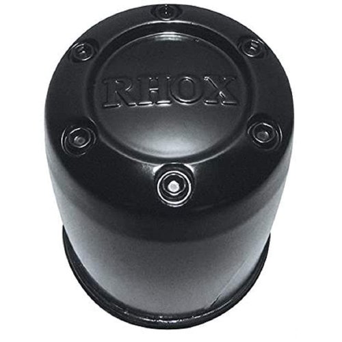 RHOX Golf Cart Tire & Wheel Center Caps - 4 Pack, 2.65", Black Plastic