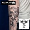 INKARTLINK Temporary Tattoos, Semi Permanent Tattoo Adult Art Design Waterproof Temp Tattoo Party Favors Tattoo Stickers Realistic Look, No Adhesive, Lasts 1-2 Weeks Black (Blue Heron)