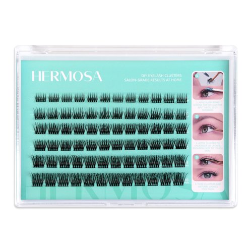 Hermosa Augusta Aura Natural Lash Extension Kit 72Pcs Lash Clusters Kit Wispy Eyelash Extensions 8-16MM Individual Lashes Extensions DIY at Home HMZZ06
