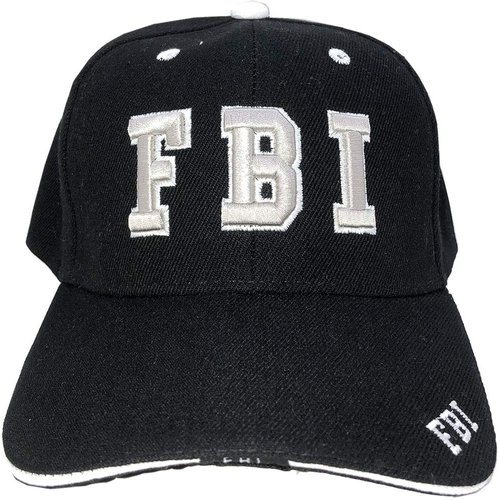 AborenCo Law Enforcement Officer Headwear 3D Embroidered Baseball Cap Hat, Adjustable (FBI Black with White Trim)