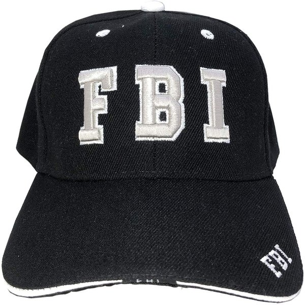AborenCo Law Enforcement Officer Headwear 3D Embroidered Baseball Cap Hat, Adjustable (FBI Black with White Trim)