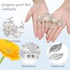 5 Pieces Wedding Hair Comb Bridal Hair Pins Set Silver Crystal Pearl Hair Side Comb U-shaped Flower Rhinestone Wedding Hair Accessories for Bride Bridesmaid Prom