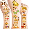 86PCS Tiger Temporary Tattoos Birthday Party Decorations Supplies Favors Decor Themed Jungle Animal Stickers Cute Gifts for Kids Girls Boys Classroom Prizes Rewards