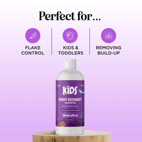 Deep Cleansing Shampoo for Kids - Paraben & Sulfate Free Kids Shampoo for Oily Hair and Scalp with Tea Tree and Rosemary Essential Oils - Gentle Nourishing Shampoo for Build Up Flakes and Dry Scalp