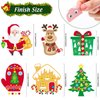 Civaner Christmas Craft Kit for Kids Christmas Tree Ornaments Hanging Art and Craft DIY Project Gingerbread House Crafts Kit Christmas Box Claus Reindeer Christmas Crafts for Kids, 6 Styles (36 Sets)