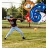 Kwuz Baseball Balloons 6th Birthday Decorations for Boys | Baseball Birthday Decoration Sports Theme Party Supplies, 32Inch Foil Mylar Number 6 Balloon Navy Blue Red White Sports Balloon Arch Kits