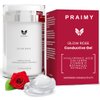 PRAIMY GLOW ROSE Professional Microcurrent Conductive Gel for Face | Facial RF Treatment Microcurrent Activator with Hyaluronic Acid, Collagen & Vitamin C for All Devices NuFace, FOREO, ZIIP (3.3oz)