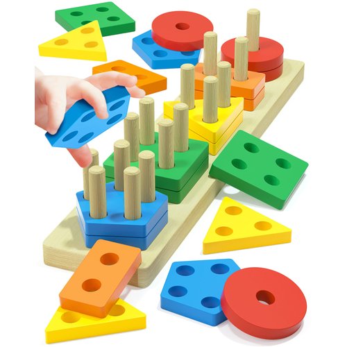 Zartores Montessori Toys for 1 2 3 Year Old Boys Girls Toddlers, Wooden Sensory Toys for Ages 2-4 0-2, 1 2 Year Old Boy Girl Birthday Gifts, Educational Toddler Learning Puzzles Toys