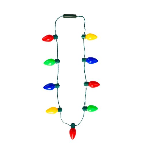 NEARTOP LED Christmas Xmas Light Up Necklace Bulb for Holiday Party Favors 9 LED Bulbs - Ugly Christmas Sweater Accessories (1 Pack)