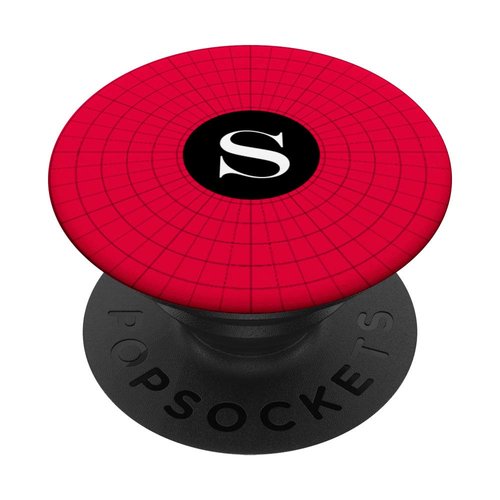 Cell Phone Pop Out Holder,Red and Black Spiderweb Letter S PopSockets Grip and Stand for Phones and Tablets