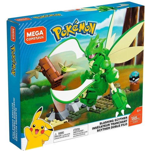 Mega Construx Pokemon Slashing Scyther Construction Set with Character Figures, Building Toys for Kids (188 Pieces)