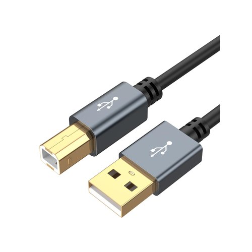 CableCreation Long USB Printer Cable 10 Feet, USB 2.0 Printer Cable to Computer, USB A to B Printer Cord for HP, Brother, Epson, Canon, Piano, Dac, Aluminum Case, Space Gray 3M