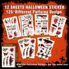 Wodelanle Halloween Face tattoos,12 Sheets Halloween Fake Scars Wound Temporary Tattoos Stickers for Women Men Adult Kids, Realistic Scratches Stitches Makeup Kit Scary Face Zombie Makeup Accessories