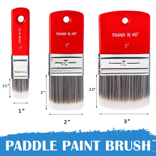 Falling in Art 3PCS Filbert Paddle Paint Brush Set, Scale Brush for Oil and Acrylic Paints(1 Inch,2 Inch,3Inch)