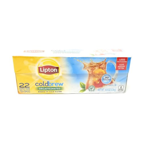 Lipton Iced Tea Bags, Cold Brew, Black Tea, Decaf Tea, 22 Tea Bags