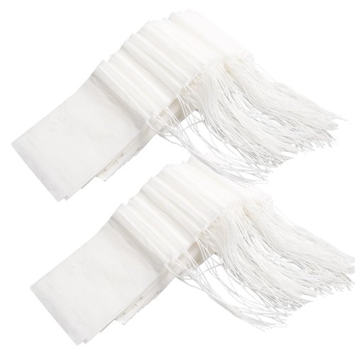 Eketirry 100pcs Tea Filter Bags for Loose Tea, Small Empty Tea Bags, 100% Natural Wood Pulp Paper Material, Disposable Unbleached Tea Filter Bags with Drawstring for Loose Tea (White,1.97 x2.76 inch)
