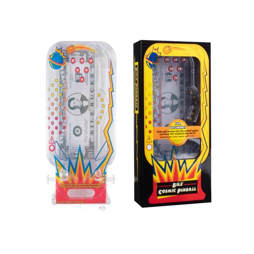 BILZ Money Puzzle for Cash, Gift Cards and Tickets - Money Maze - Perfect for Easter Baskets and Holiday Presents - Reusable Puzzle for Kids, Adults and All Ages - Cosmic Pinball