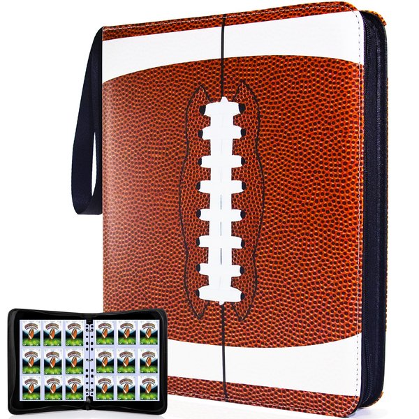 KarlyPro Football Card Binder 990 Pockets for Sports Cards,TCG Card Holder,Cards Protectors Albums, Card Storage Organizer Case with Sleeves Compatible with Other Trading Cards