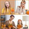 NERTNJIFOR Thanksgiving Maple Leaves Headbands for Women Knotted Headband Autumn Festive Fall Headband Soft Elastic Cloth Hair Bands Fashion Personality Hair Wrap Hair Accessories for Party(4 Pcs)