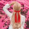 VOBOBE 4PCS Hair Bows for Women Girls, Black Red Satin Tassel Hair Ribbon Bowknot Hair Clips Barrettes for Girl with Small Long Tail Hair Accessories (Black+Red)