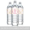 Girls 13th Birthday Party Water Bottle Labels, Pink and Gold (24 Stickers)