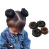 2 Pcs Synthetic Fiber Hair Bun with Alligator Clip Hair Extension Chignon Donut Bun Short Ponytail Wig Hairpiece for Baby Girls Small Size (Dark Brown)