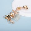 Chargances Hair Comb, Gold, 5in*2.5in, Rhinestone, Crystal, Handmade, for Bridal, Bridesmaids or Flower Girls in the Wedding, Festivals, Photography, Seaside Beach, and DIY Guarantee