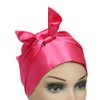 2 Pcs Satin Wrapping Head Scarf Wig Grip Band Fashion Headband for Laying Lace Frontal Wigs Non Slip Hair Wrap Headband for Yoga, Makeup, Facial, Sport (1 Pc Pink, 1 Pc Black)