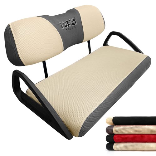 9.99WORLD MALL Golf Cart Seat Cover Compatible Yamaha Club Car DS Precedent Full Set for Front Seat (Gray & Beige)