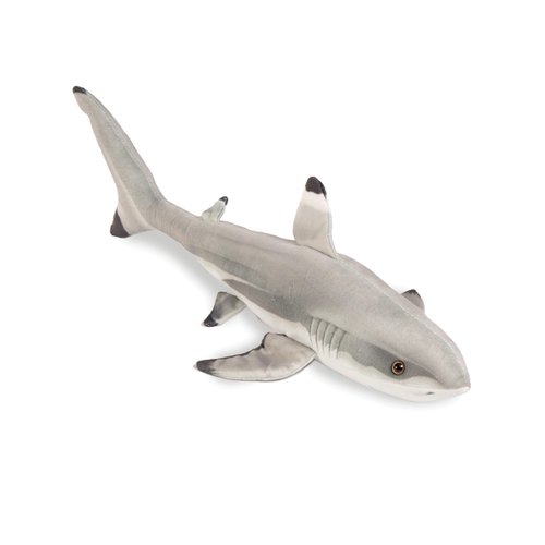 Real Planet Shark Plush Toy - Realistic Stuffed Animal Gift for Kids All Ages, Giant Shark Creature Plushie, Christmas Birthday Gifts (Black Tip Shark, 24")