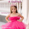 SuPoo 6th Birthday Headband Flower Birthday Crown for Girls Princess Tiara 6th Birthday Decorations for Girl Hair Band Cute 6 Year Old Birthday Party Decorations Accessory