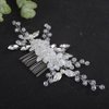 Teyglen Silver Flower Wedding Hair Comb Bridal Crystal Hair Comb Decorative Hair Accessories for Bride Rhinestone Flower Headpiece for Women Girls