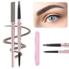 TurritopsisD 1-Pack Eyebrow Pencil & Brow Razor with Comb kit, Dual-ends Easy to Color Waterproof Long-lasting Makeup Natural Eye Brows Looking (Khaki Brown)