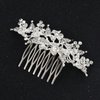 Brihasory Silver Bride Wedding Hair Comb Crystal Rhinestone Bridal Hair Accessories Party Prom Head Pieces Flower Hair Sides Elegant Hair Clips for Women and Girls Bridesmaids Gifts