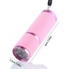 Meitawilltion 9 LED Small Glow Nail Lamp,Mini UV Nail Dryer for Gel Nails Polish,Portable Flashlight for Nail Art Pink