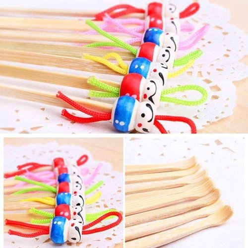 10 Pcs Bamboo Ear Cleaner Ear Picker with Cute Doll Decor, for Adult Children Ear Care, Ear Wax Remover Cleaning Tool