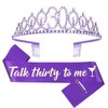 Purple 30th Birthday Sash and Tiara for Women, 30th Birthday Decorations Women, 30th Birthday Sash and Crown Set, 30th Birthday Gifts for Women, Happy 30th Birthday Party Supplies