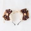 GK-O Lolita Bear Ear Headband Bowknot Hair Kawaii Lolita Prop Headwear Cute Hairpin Female Headdress Hair Accessories Handmade (Brown)