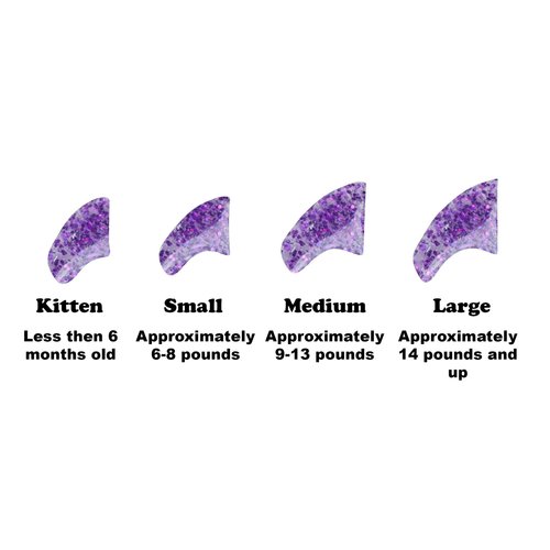 Purrdy Paws 40 Pack Soft Nail Caps for Cat Claws Purple Holographic Glitter Medium