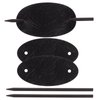 LALAFINA 3Pcs Leather Hair Barrette with Stick Oval Shape Hair Pins Hairpin Ponytail Holders Hair Stick Headdress Hair Styling Stick for Women Girls (Black)