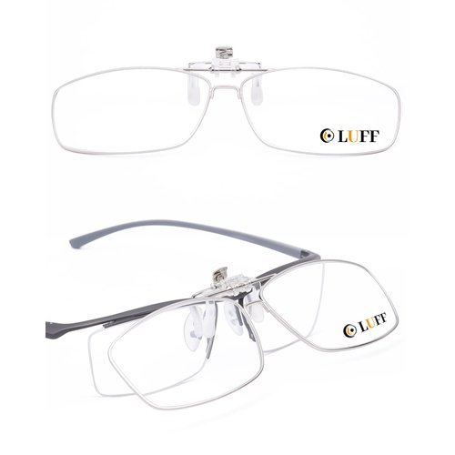 LUFF 2-Pack Anti-Blue Clip On Reading Glasses Can Flipped Reader for Women/Men (1.5X)