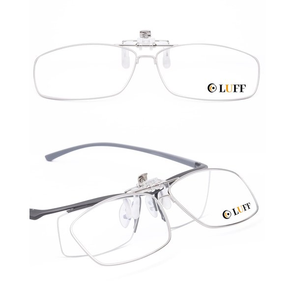 LUFF 2-Pack Anti-Blue Clip On Reading Glasses Can Flipped Reader for Women/Men (1.5X)