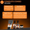 Dogface Men's Complete Combo- Wakeup Gel Daily Face Wash to Exfoliate, Hydrate & Tone Skin, Day Boom Moisturizer, Night Boost Night Cream Retinol Serum, Eye Cream