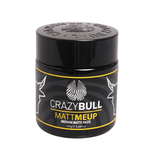 CrazyBull Hair MattMeUp Medium Matte Paste - Water-Based Hair Styling Products, Vegan Styling Cream, Volumizing Hair Products - Melon Scent - 3.38 oz