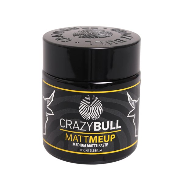 CrazyBull Hair MattMeUp Medium Matte Paste - Water-Based Hair Styling Products, Vegan Styling Cream, Volumizing Hair Products - Melon Scent - 3.38 oz