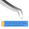 Volume Eyelash Extension Tweezer - FEITA Professional Angled Curved Pointed L-Shaped Precision Tweezers for 3D 4D 6D Lashes Extension - Silver