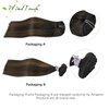 WindTouch Clip in Hair Extensions Real Human Hair 14 Inch 120g 7pcs #2T6P2 Dark Brown to Chestnut Brown Hair Extensions Clip Ins Balayage Clip in Hair Extensions for Women