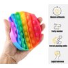 Mirenlife 4 Packs Sensory Fidget Bubble Toy, Silicone Pressure Relieving Toys, Rainbow Color Silicone Squeeze Toy, Round